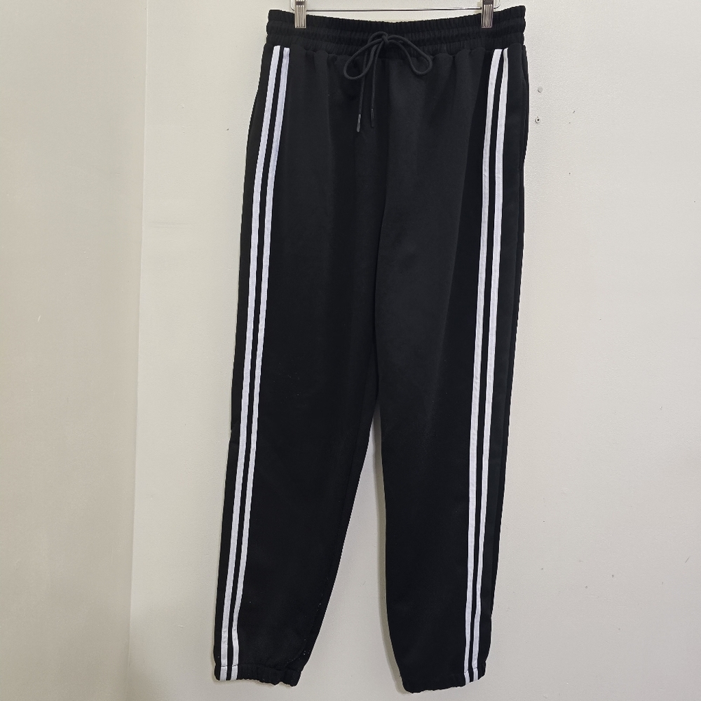 SPOOKTACULAR CREATIONS Mens size Large 80s Tracksuit Cosplay Costume Pants Black